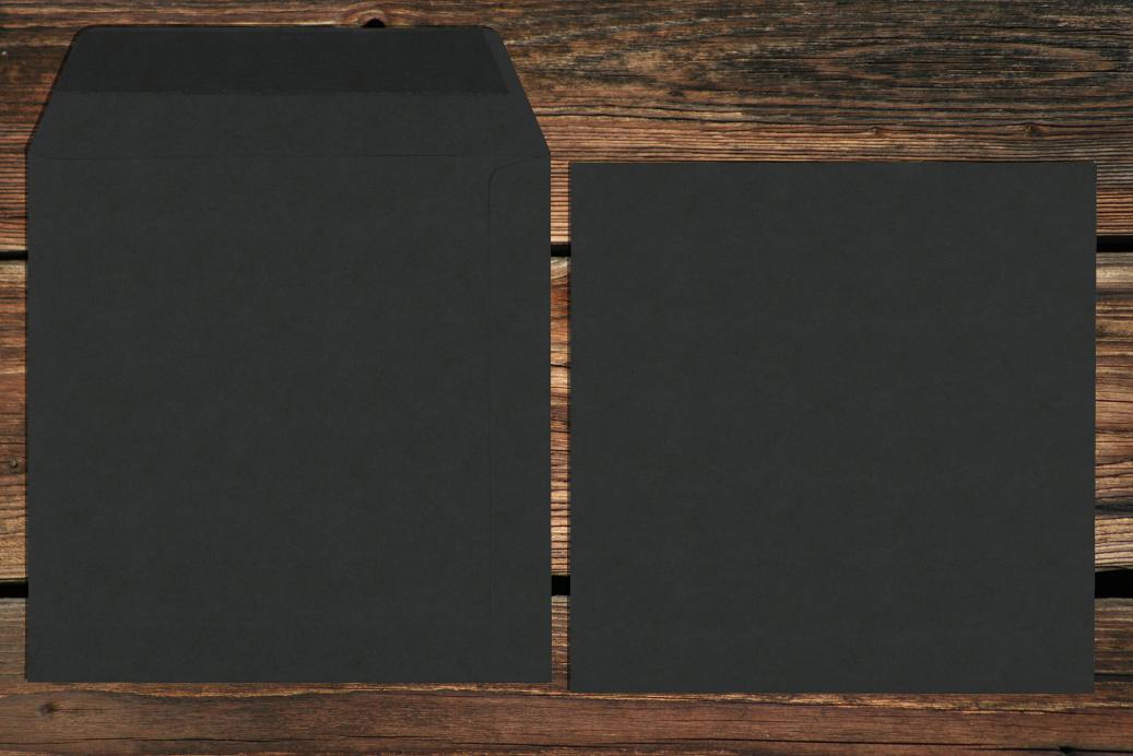 Versandtaschen 170x170 mm Nassklebend Schwarz 120 g/qm